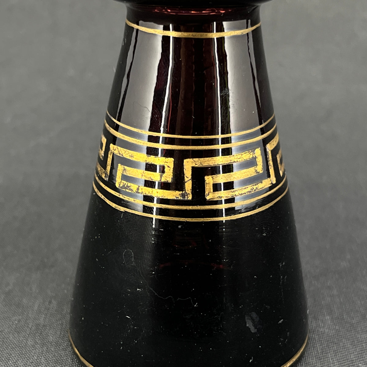Rare manganese tulip glass from Holmegaard with gold