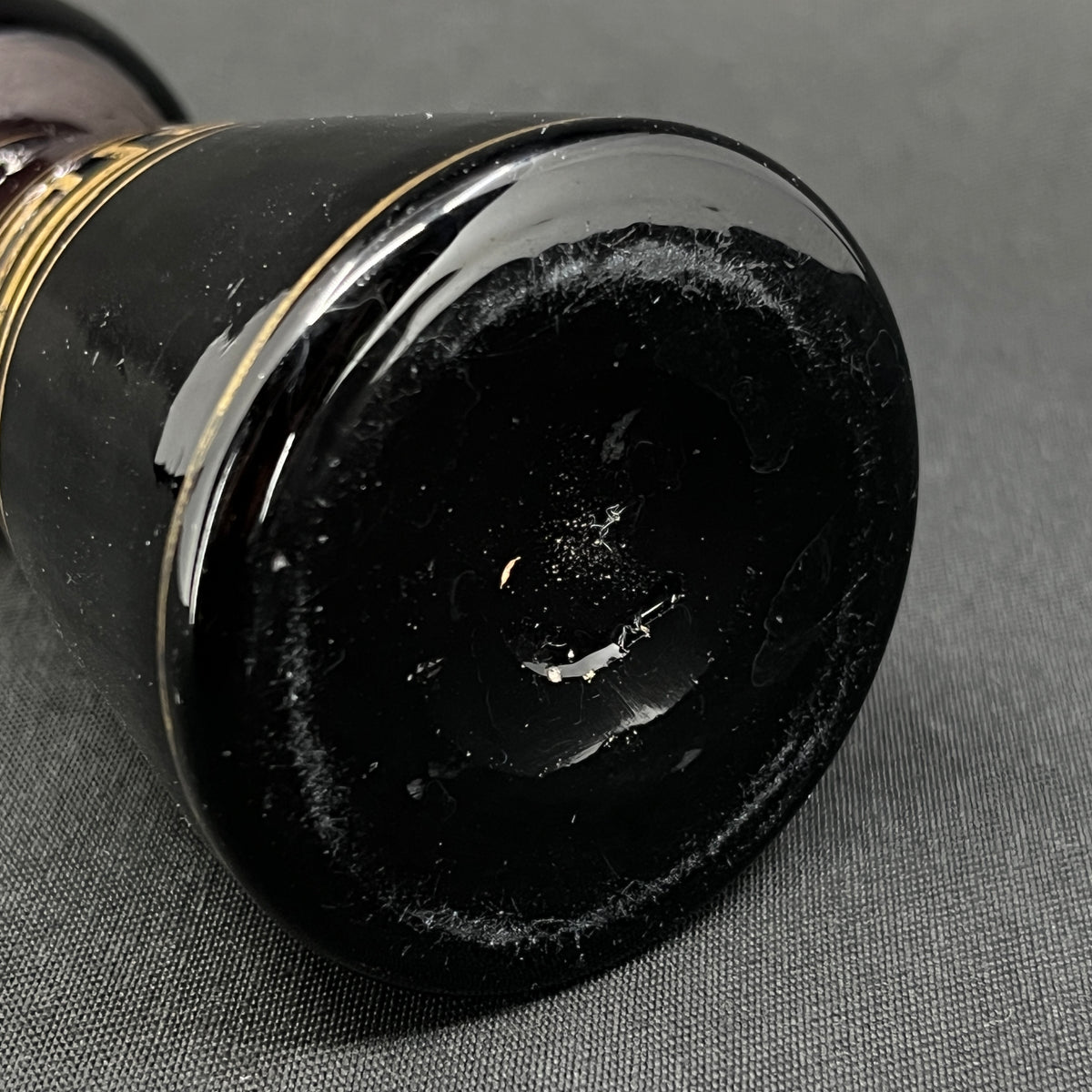 Rare manganese tulip glass from Holmegaard with gold