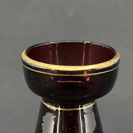 Rare manganese tulip glass from Holmegaard with gold