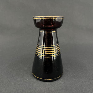 Rare manganese tulip glass from Holmegaard with gold