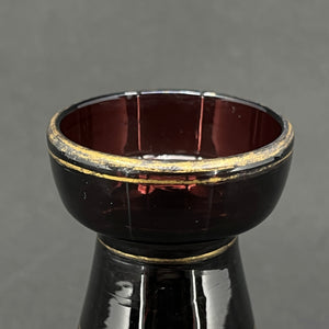 Rare manganese tulip glass from Holmegaard with gold