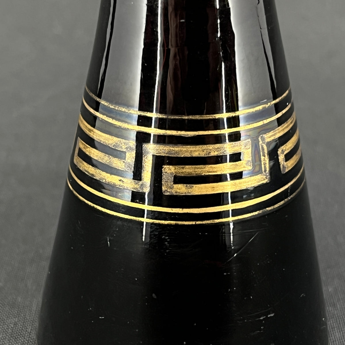 Rare manganese tulip glass from Holmegaard with gold