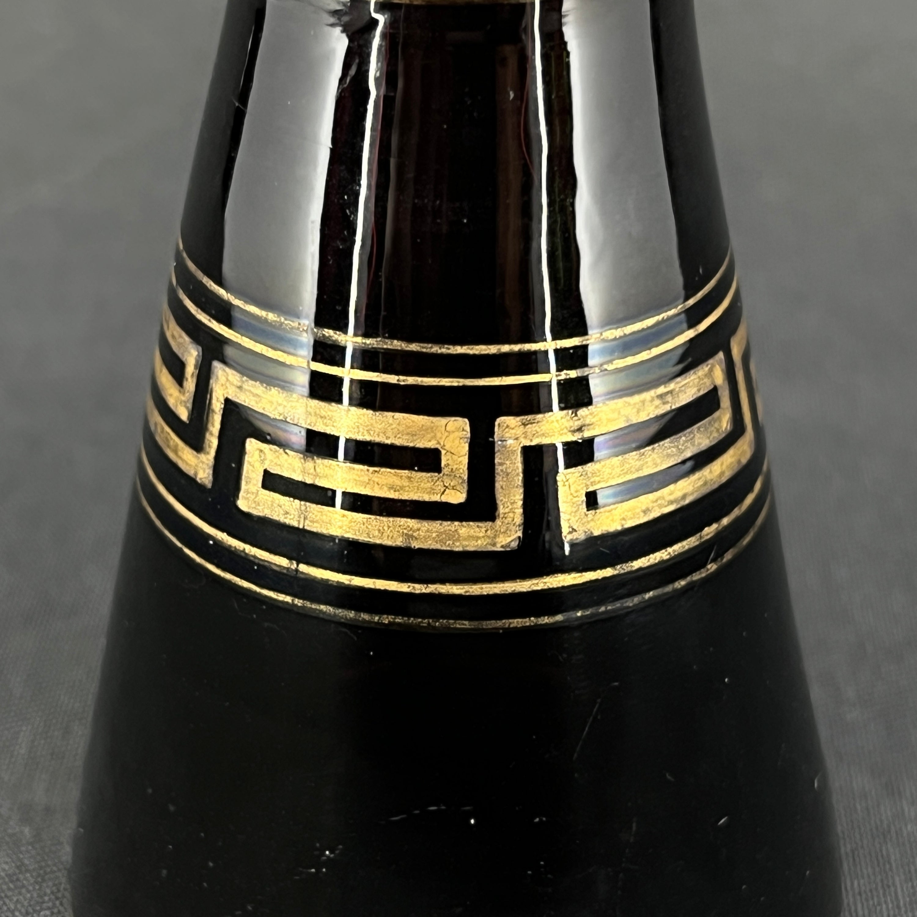 Rare manganese tulip glass from Holmegaard with gold