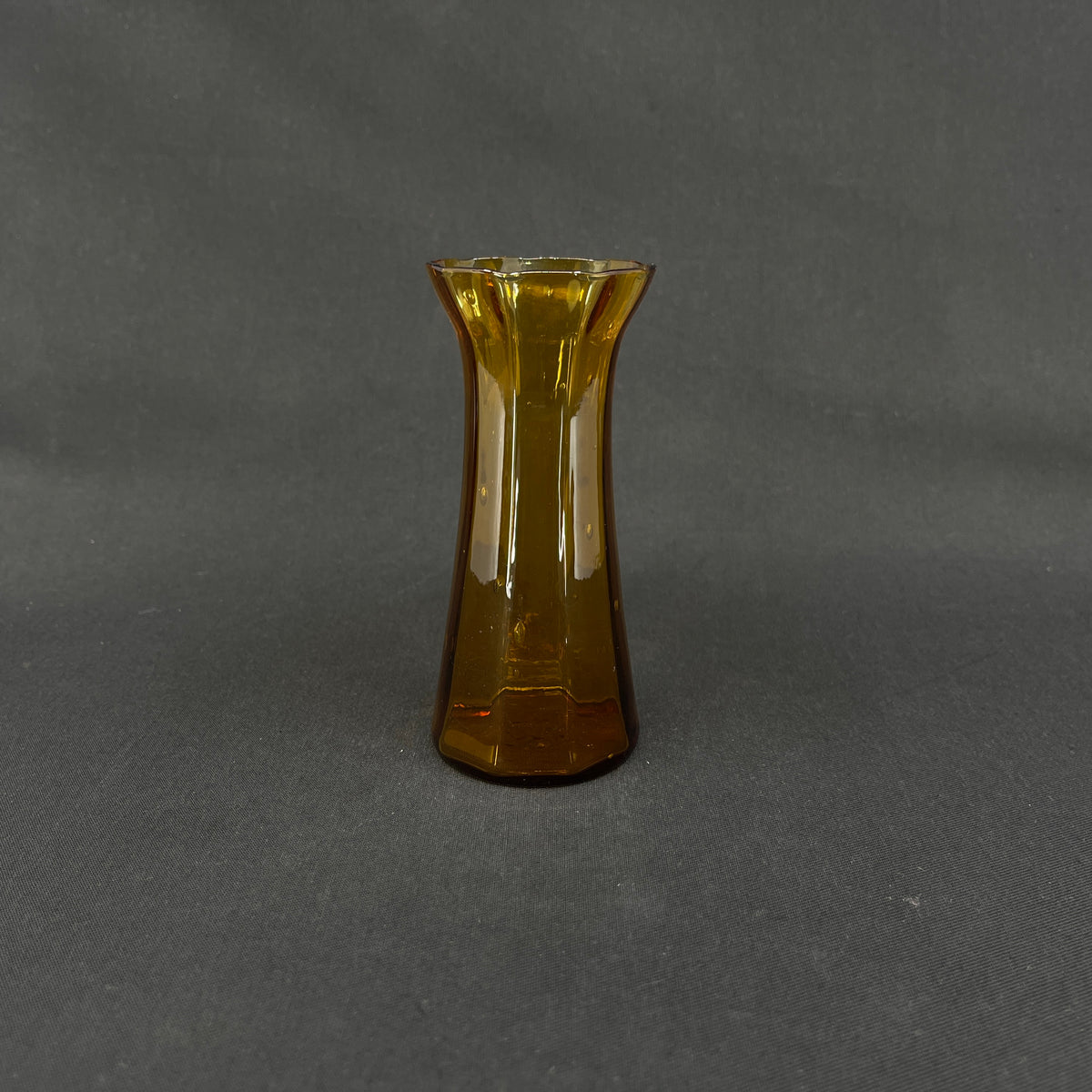 Amber tulip glass from Holmegaard Glasværk, heavy optics