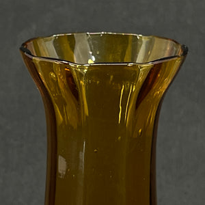 Amber tulip glass from Holmegaard Glasværk, heavy optics