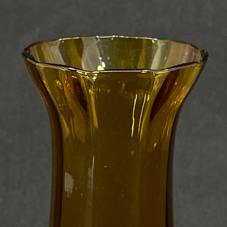 Amber tulip glass from Holmegaard Glasværk, heavy optics