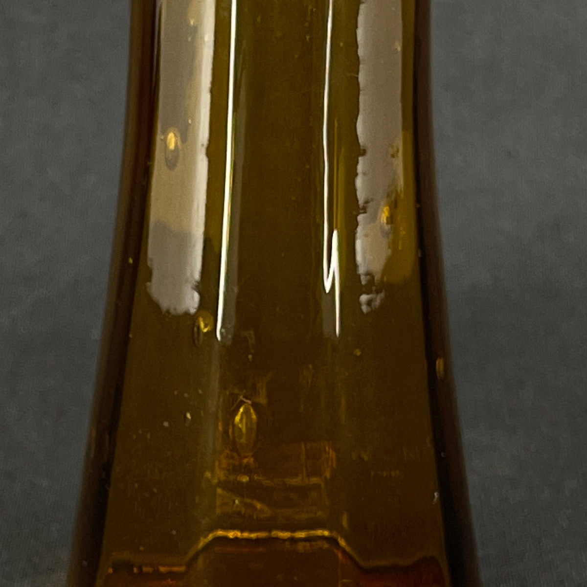 Amber tulip glass from Holmegaard Glasværk, heavy optics