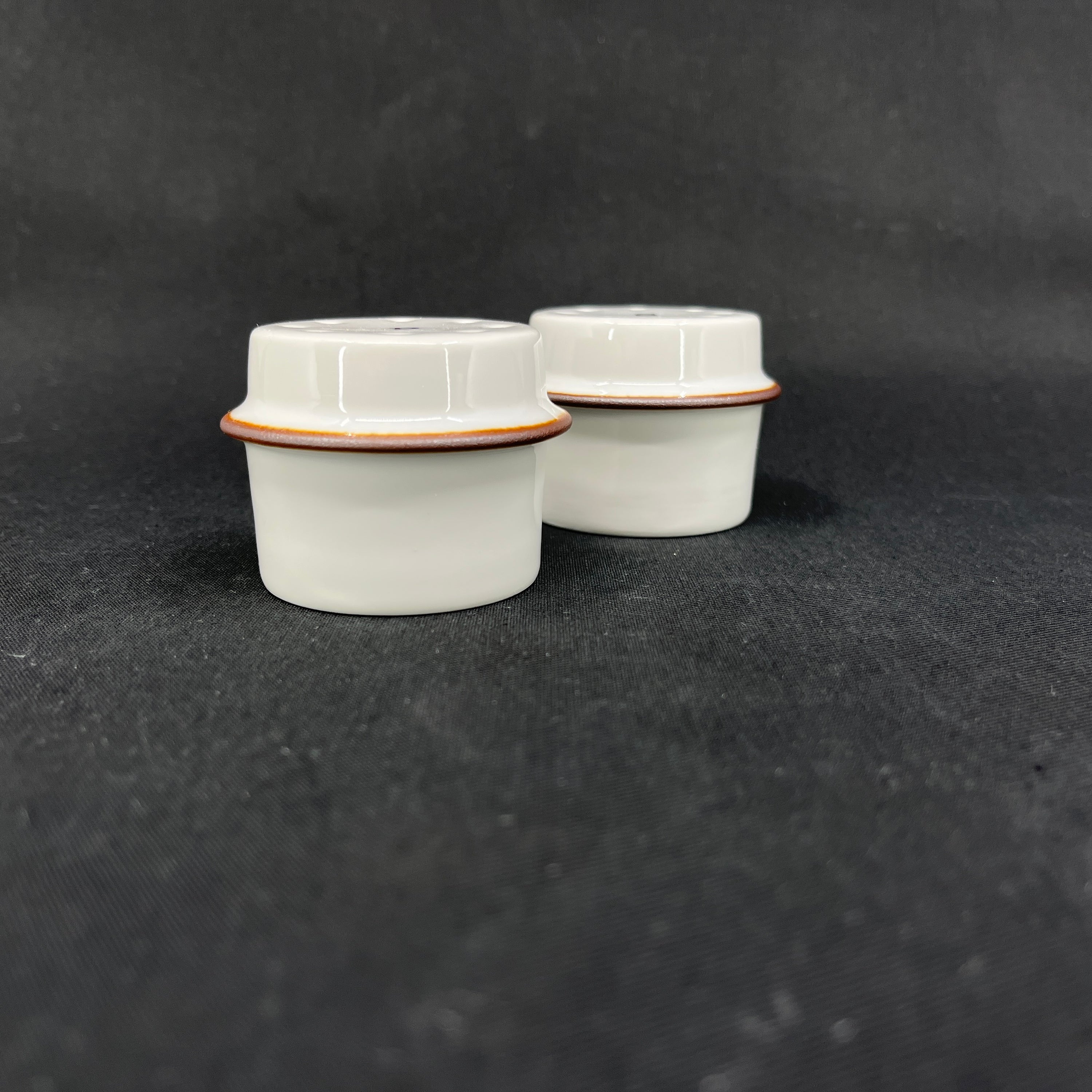 Brown Domino salt and pepper set
