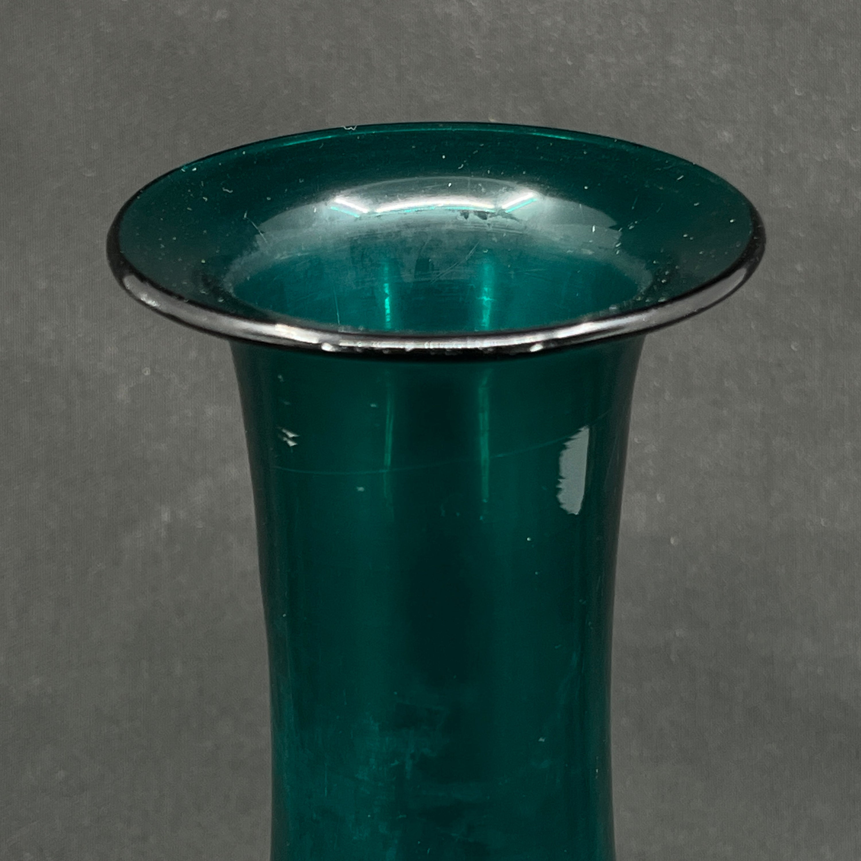 Petroleum green hyacinth glass from Holmegaard - baluster-shaped