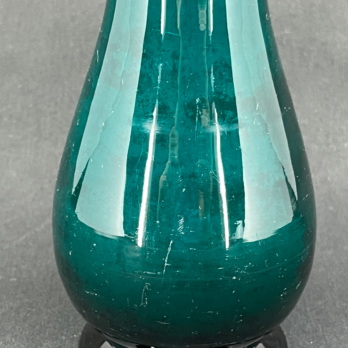 Petroleum green hyacinth glass from Holmegaard - baluster-shaped