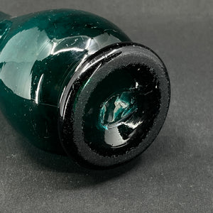 Petroleum green hyacinth glass from Holmegaard - baluster-shaped