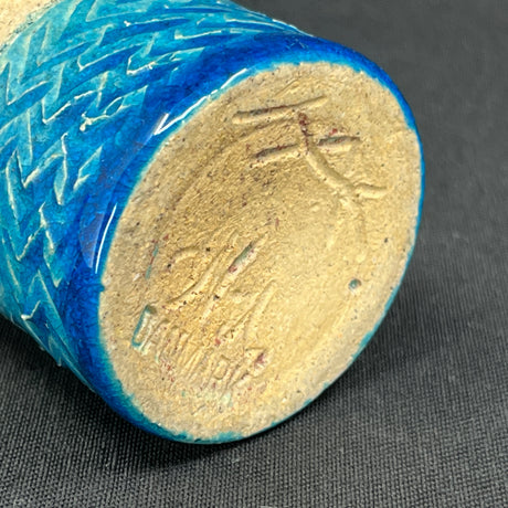 Kähler vase with blue glaze, 9 cm.