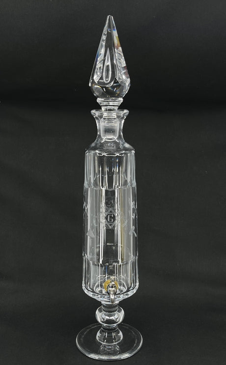Rare whiskey dispenser from Val Saint Lambert with Masonic symbols