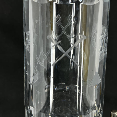 Rare whiskey dispenser from Val Saint Lambert with Masonic symbols