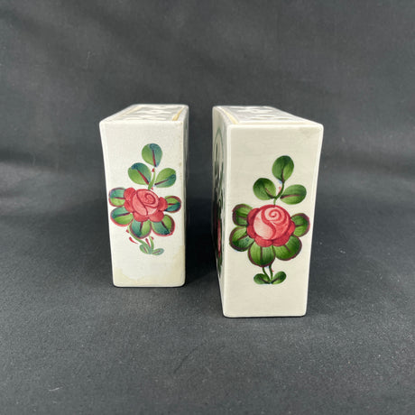A set of Aluminia bouquets with red roses