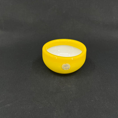 Gul Palet skål, 9 cm. mærkat