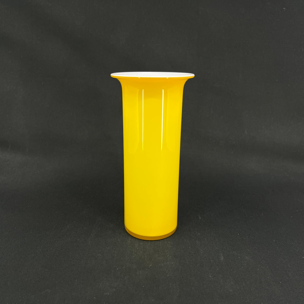 Yellow Rainbow vase from Holmegaard, 17 cm.