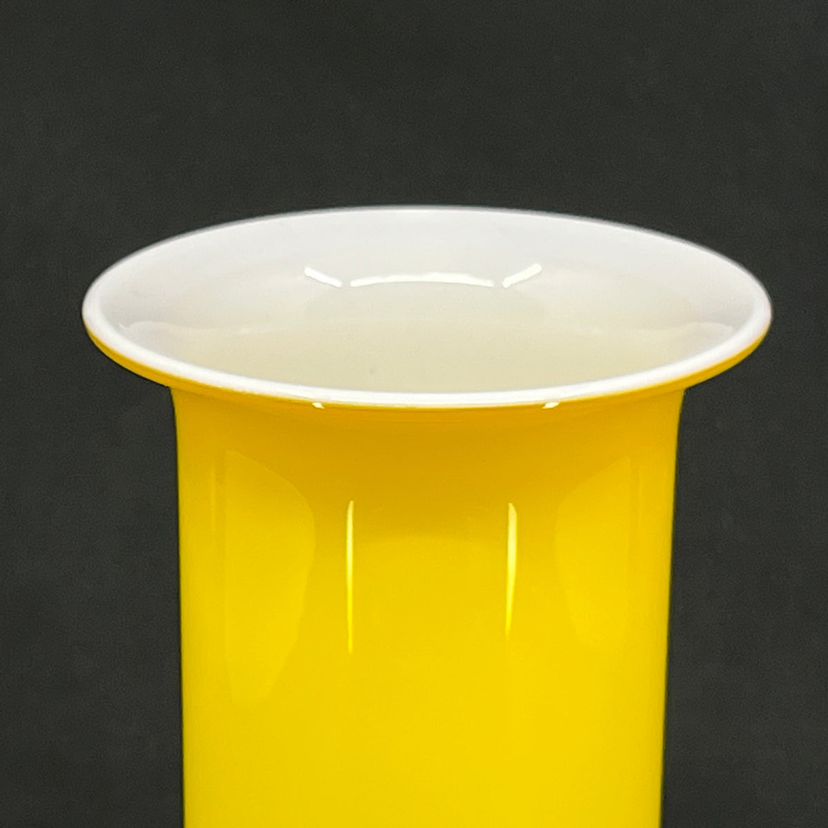 Yellow Rainbow vase from Holmegaard, 17 cm.