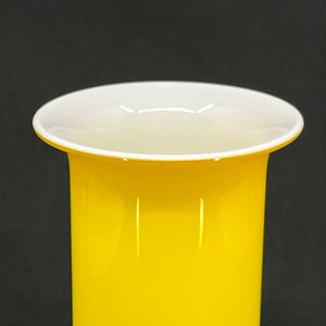 Yellow Rainbow vase from Holmegaard, 17 cm.