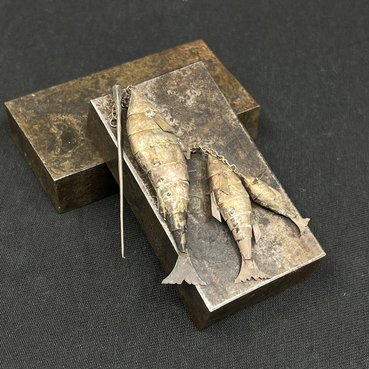 Fish in silver - pin for the lapel