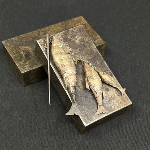 Fish in silver - pin for the lapel