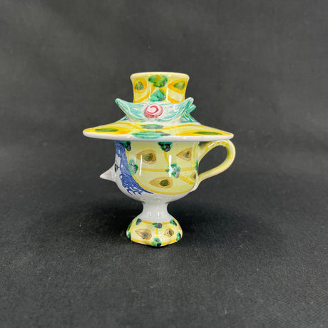 Small multi coloured Bjørn Wiinblad figurine with hat