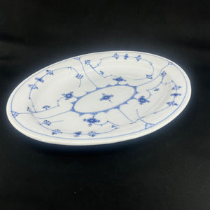 Musselmalet Riflet ovalt fad, 33 cm.