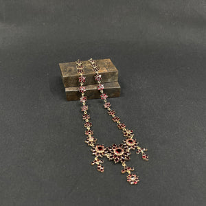 Large necklace with garnets, 40 cm.