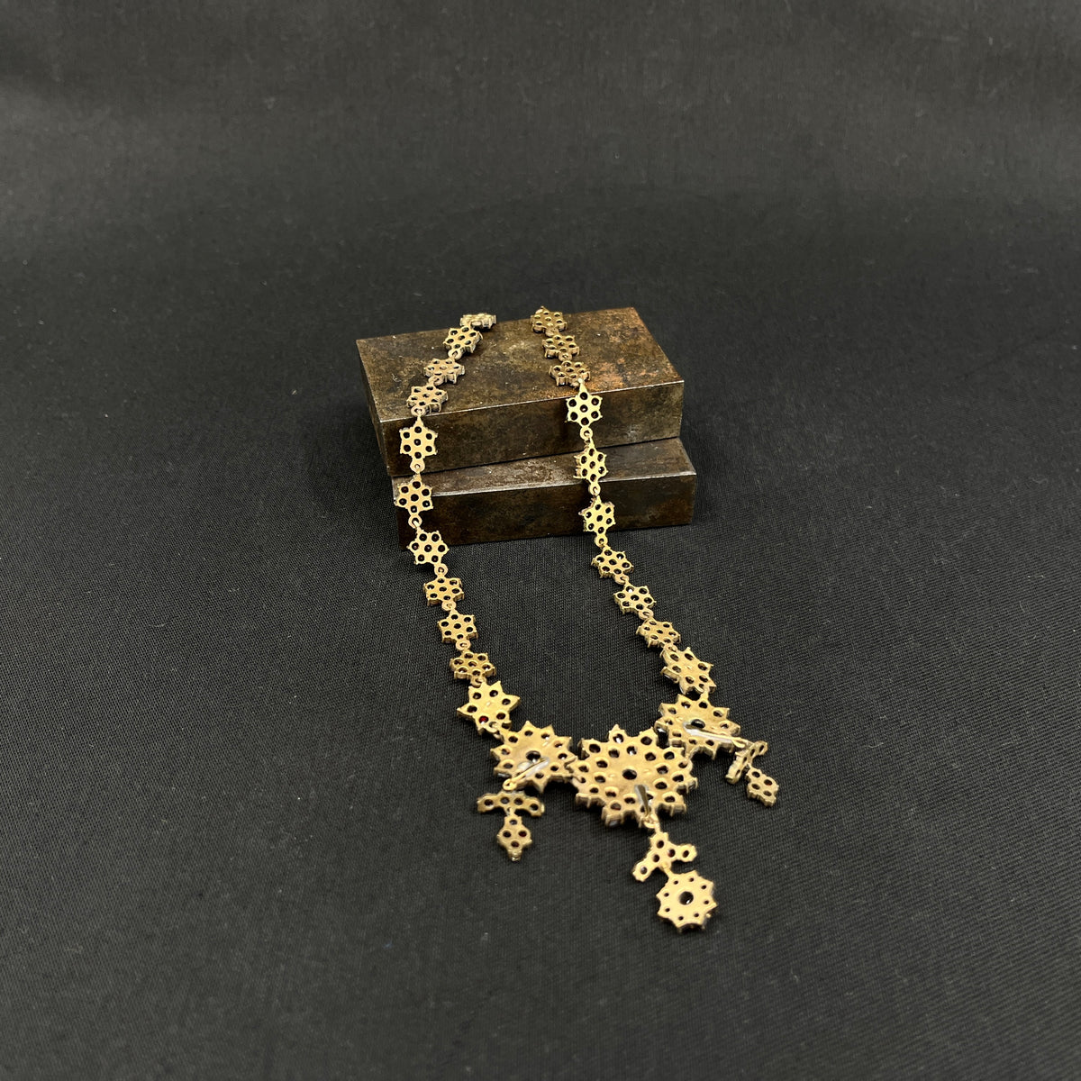 Large necklace with garnets, 40 cm.