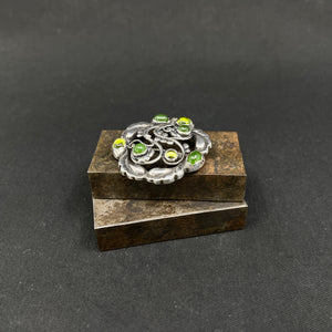 Georg Jensen broche med grønne stene, No. 159