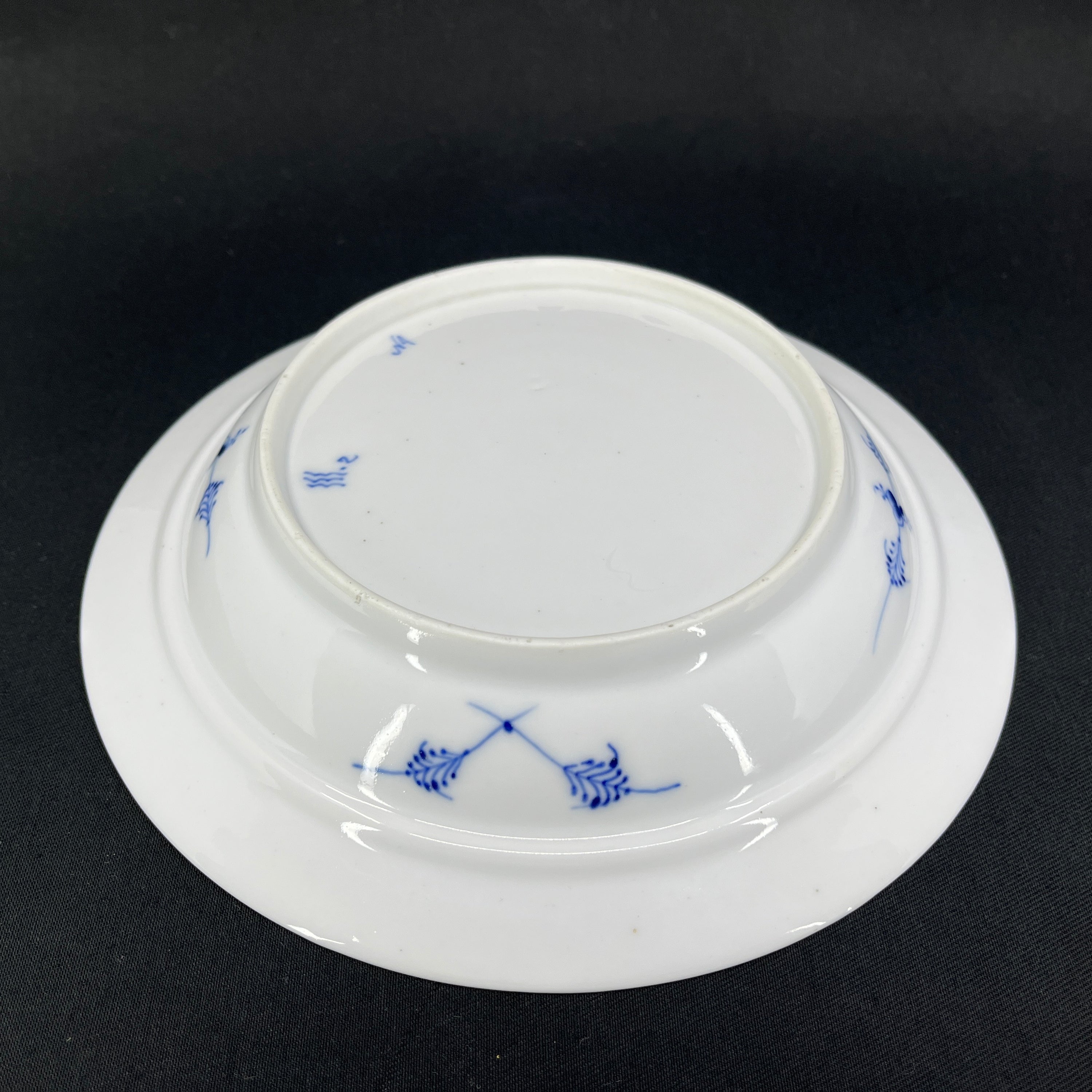 Blue Fluted Plain lidded dish from the 1880s