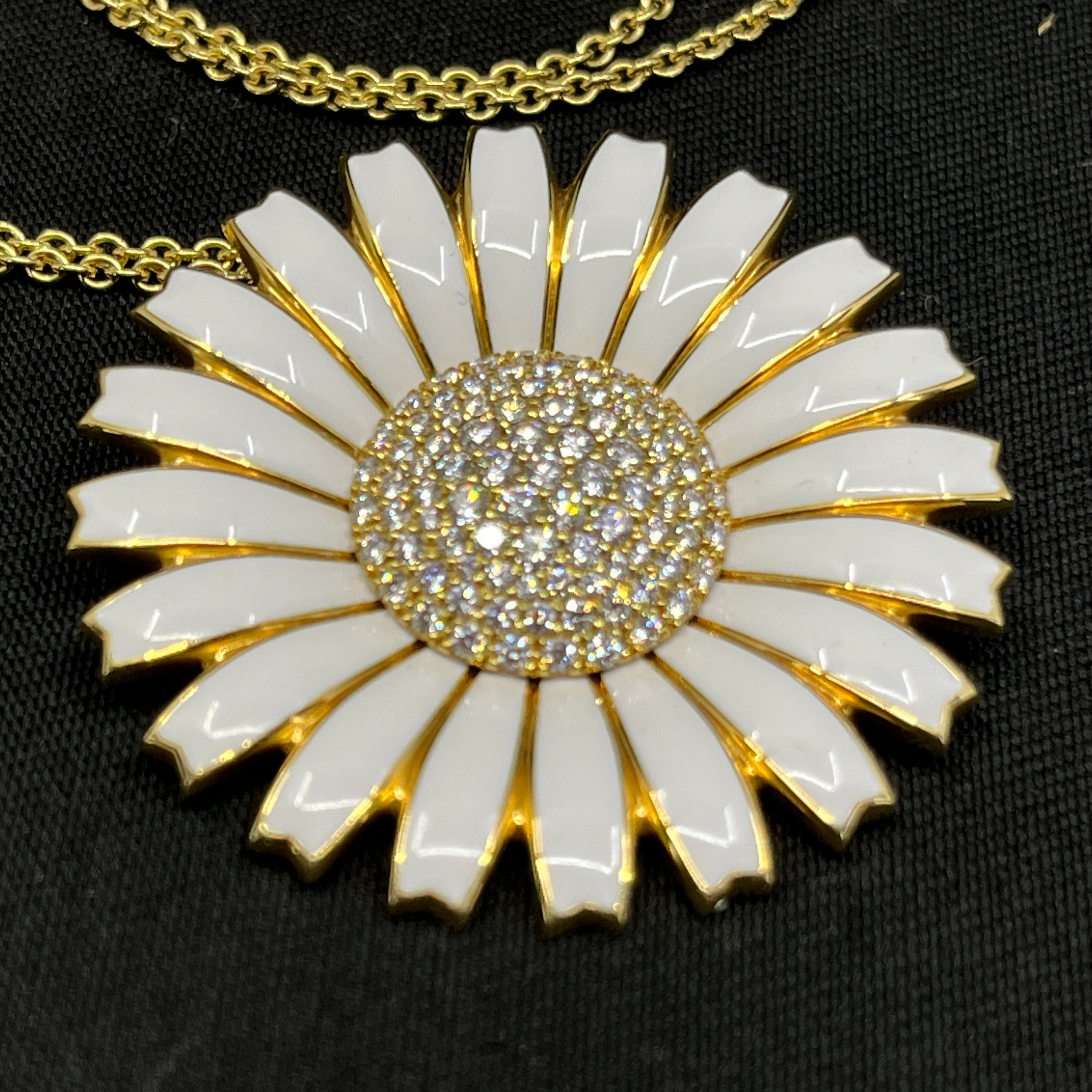 Hvid Georg Jensen Daisy - 18 karat guld og diamanter