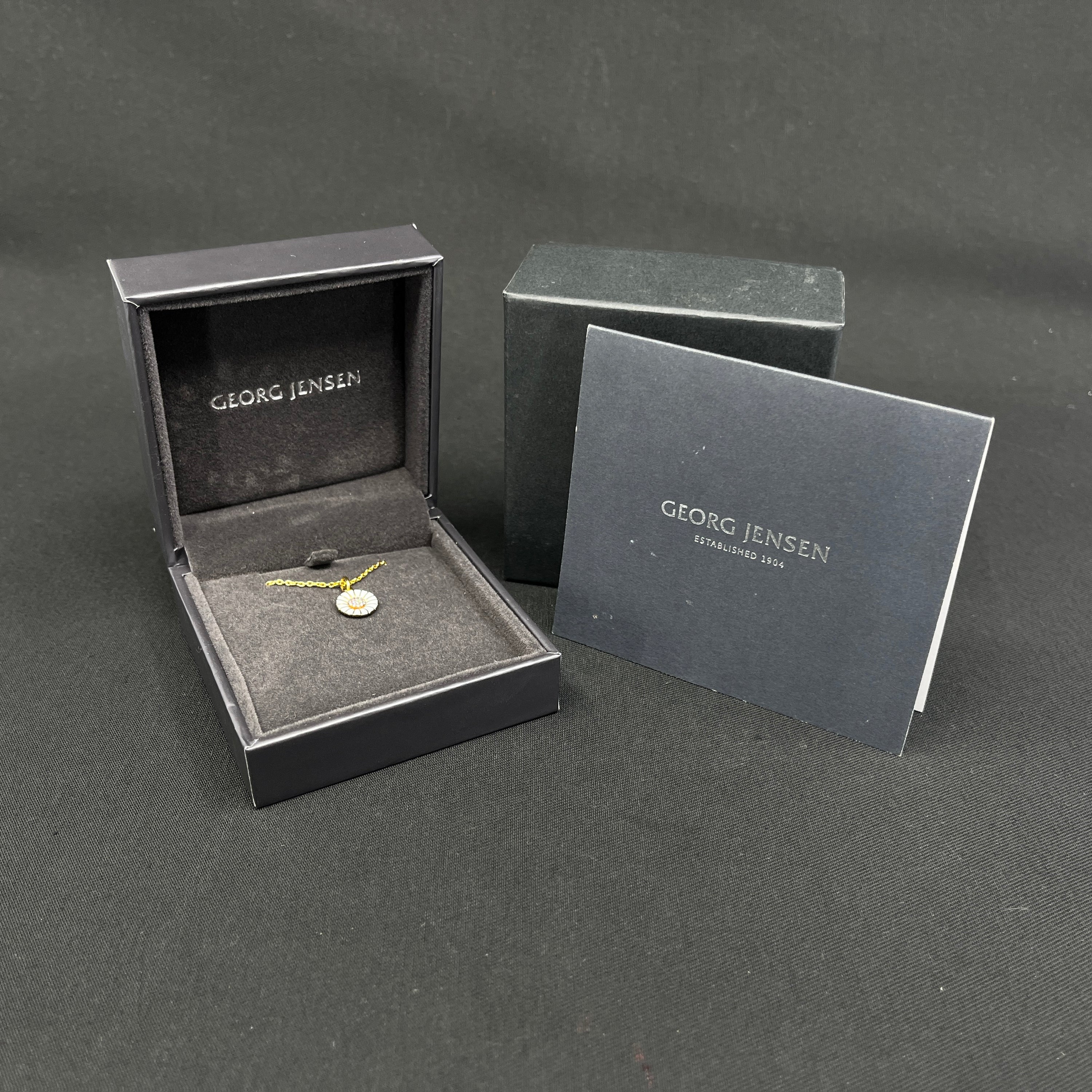 Hvid Georg Jensen Daisy halskæde med diamanter