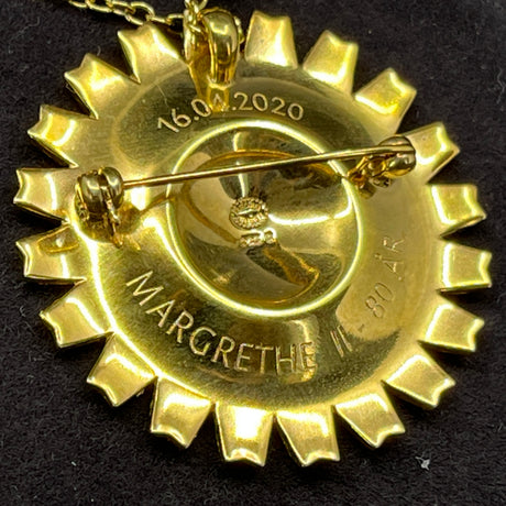 Sort Georg Jensen Daisy halskæde broche - Margrethe d. 2 80 år