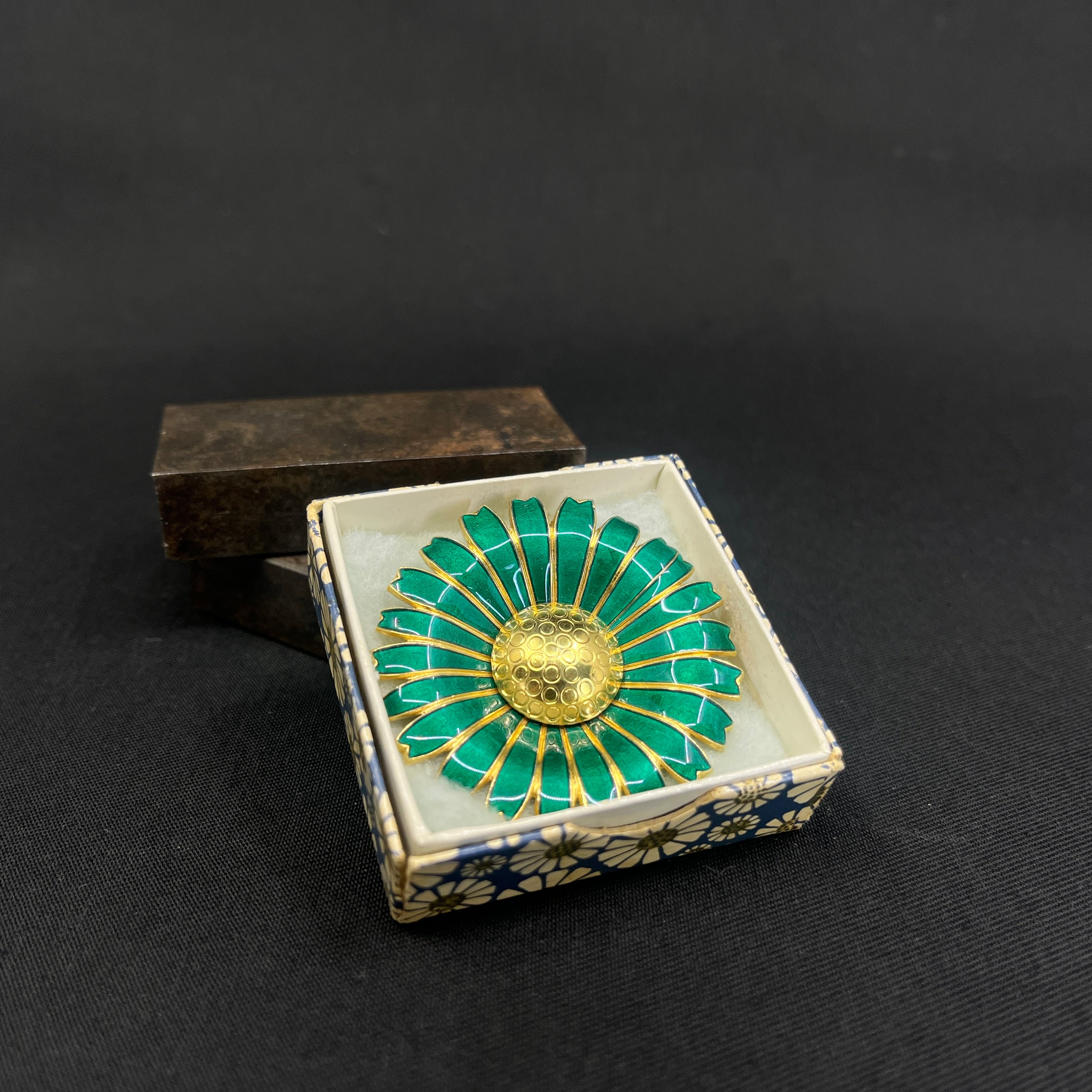 Original Anton Michelsen Marguerite broche - Grøn