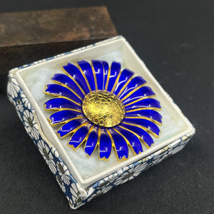 Original Anton Michelsen Marguerite broche - Mørkeblå