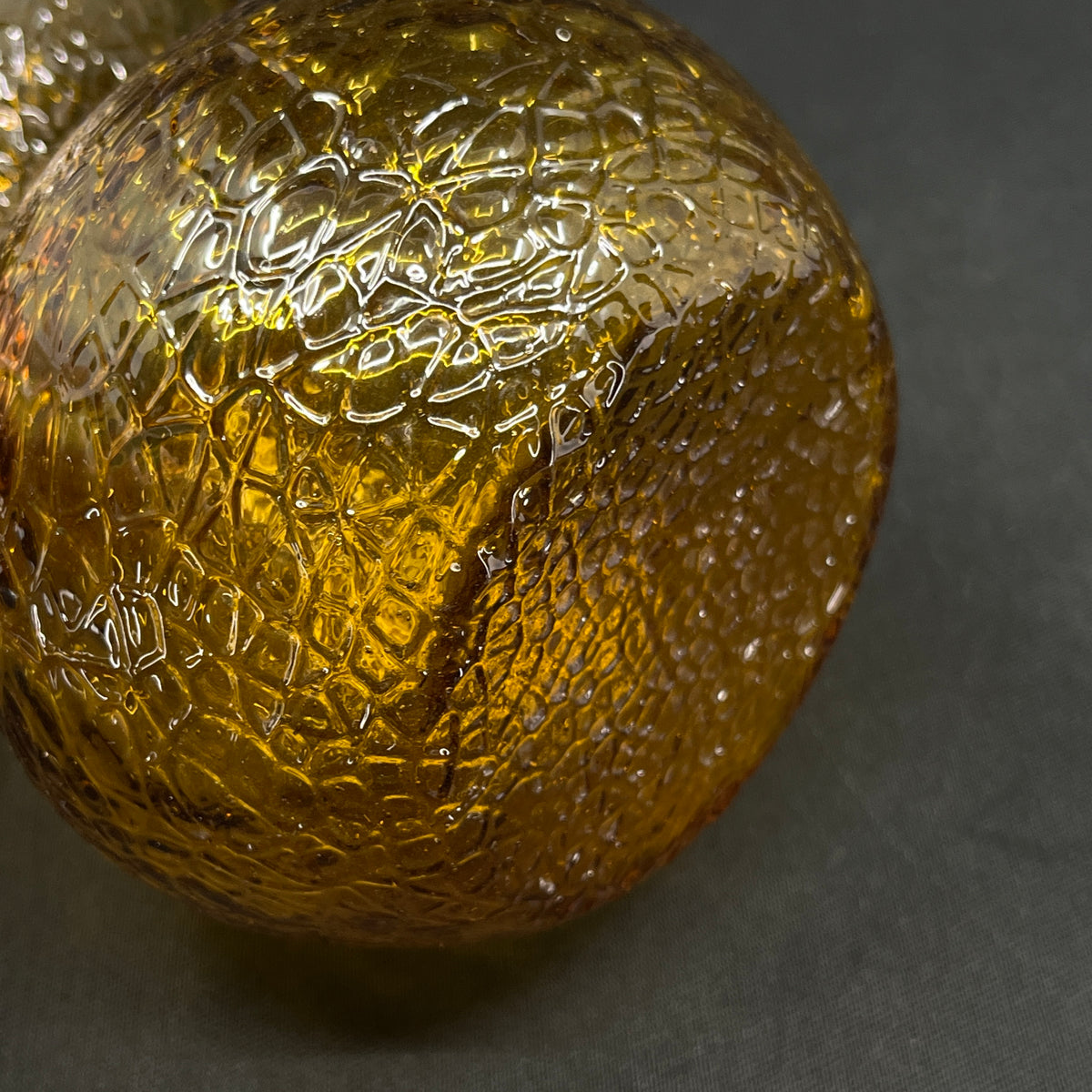 Amber colored hyacinth glass from Fyens Glasværk