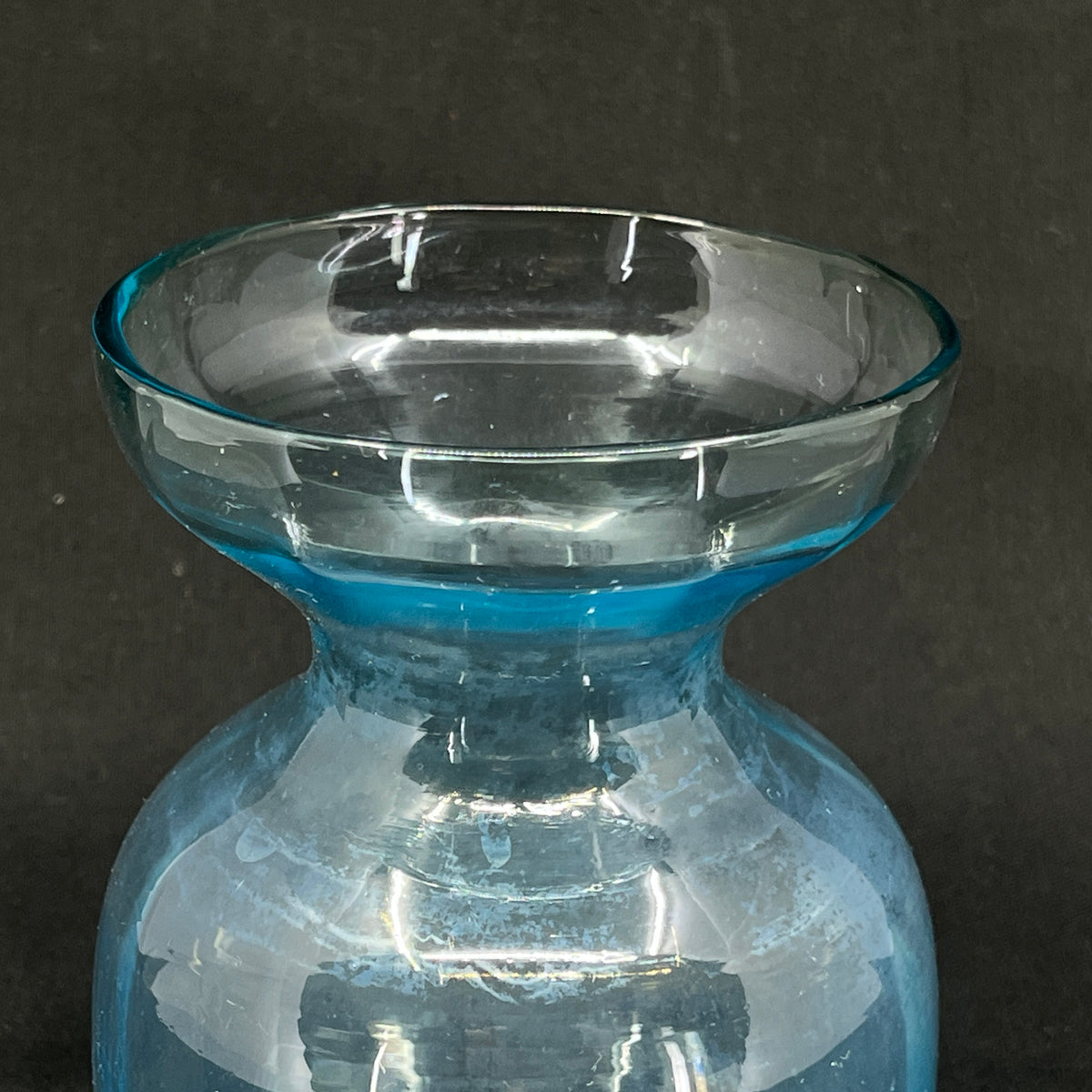 Søblåt hyacintglas fra Holmegaard Glasværk