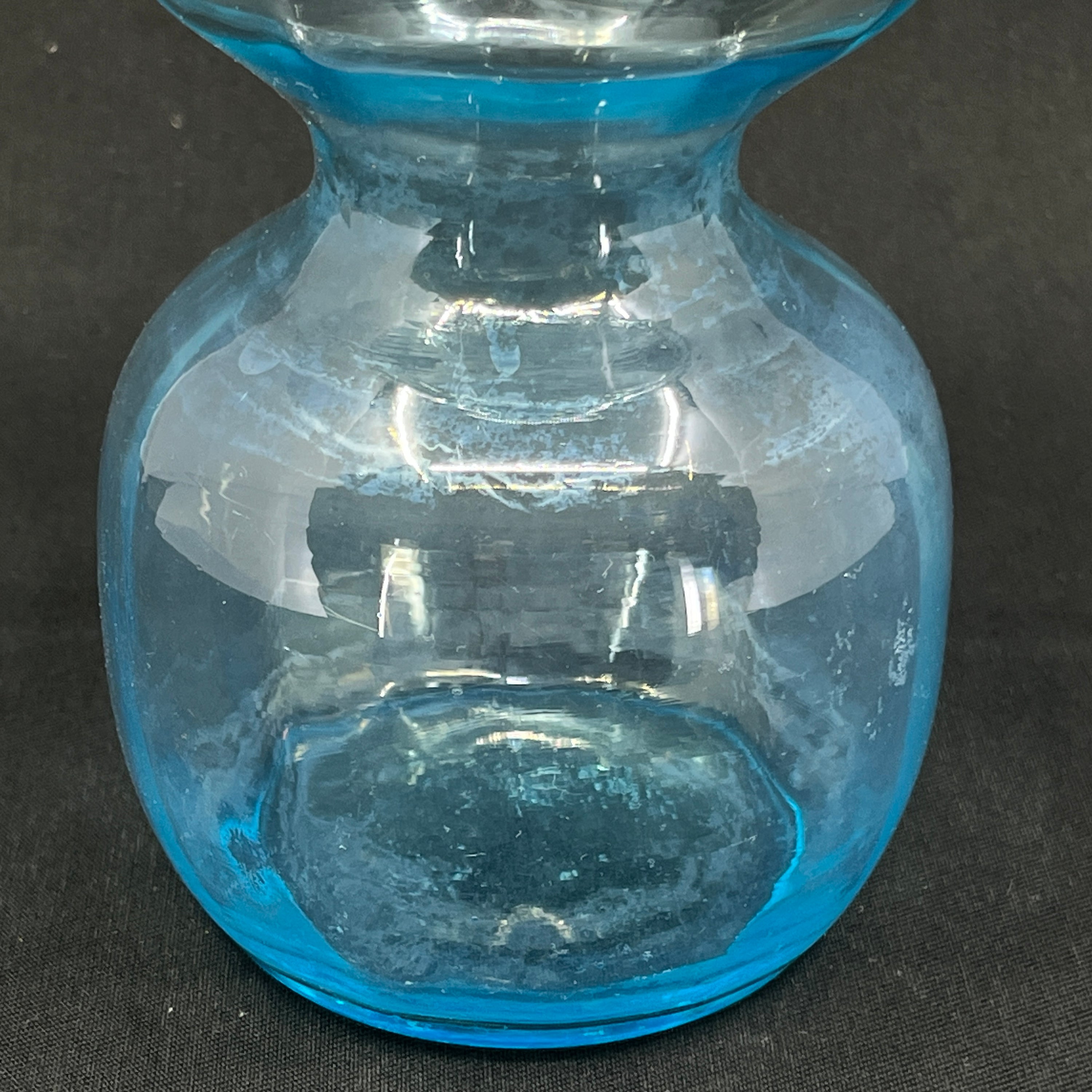 Søblåt hyacintglas fra Holmegaard Glasværk