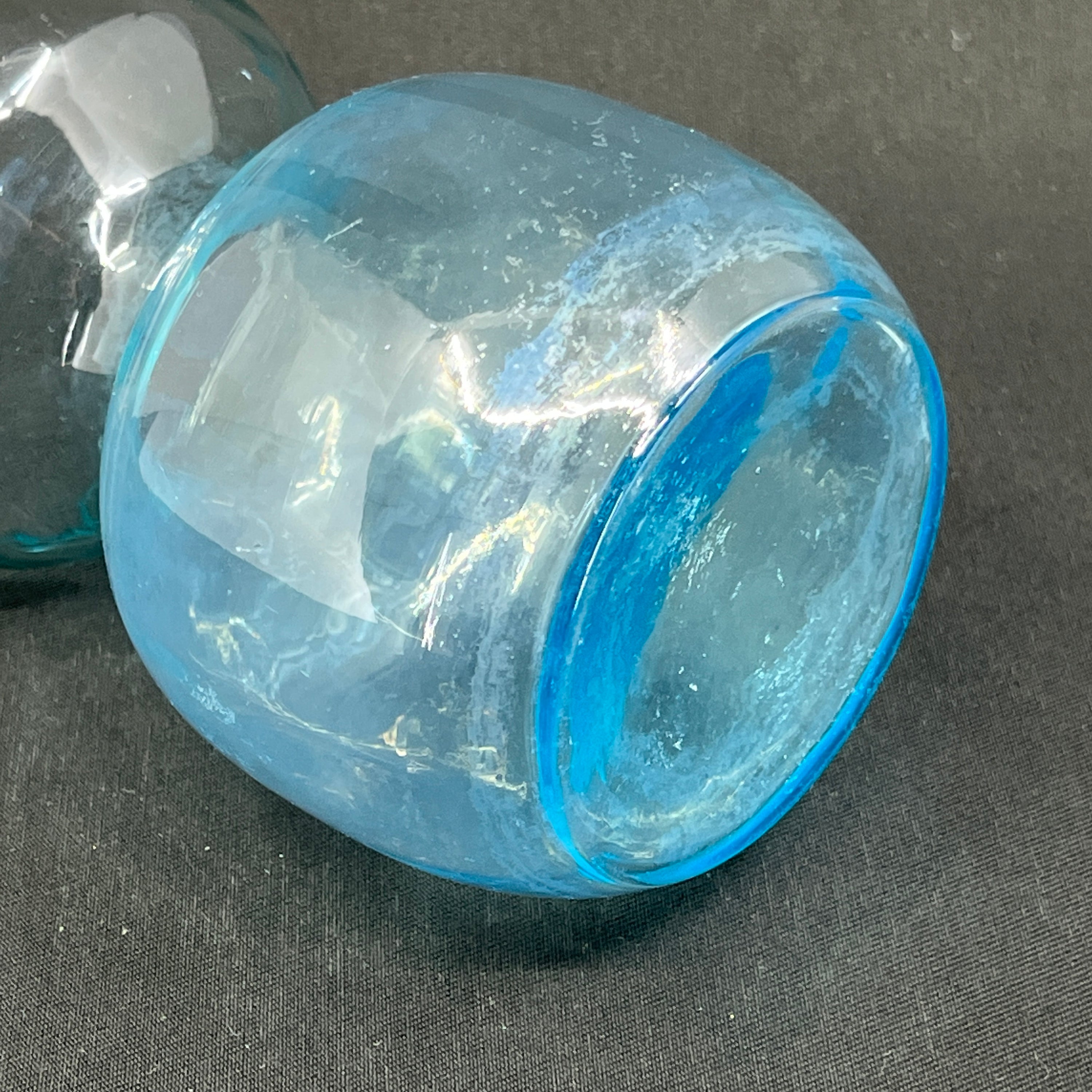 Søblåt hyacintglas fra Holmegaard Glasværk