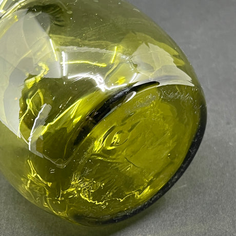 Olive green hyacinth glass from Holmegaard Glasswork