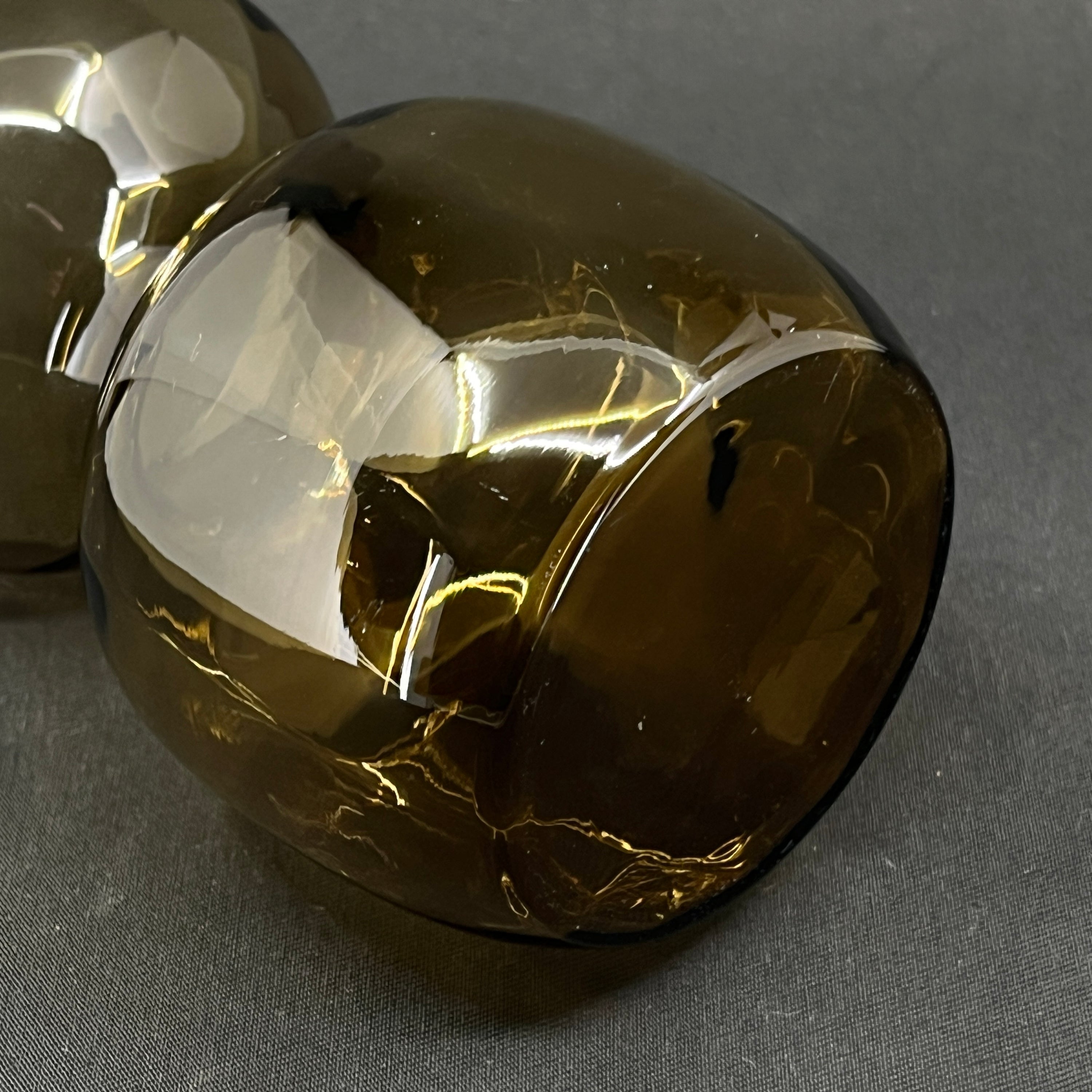 Havannna brunt hyacintglas fra Holmegaard Glasværk