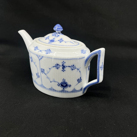 Oval Blue Fluted Teapot, 1/254