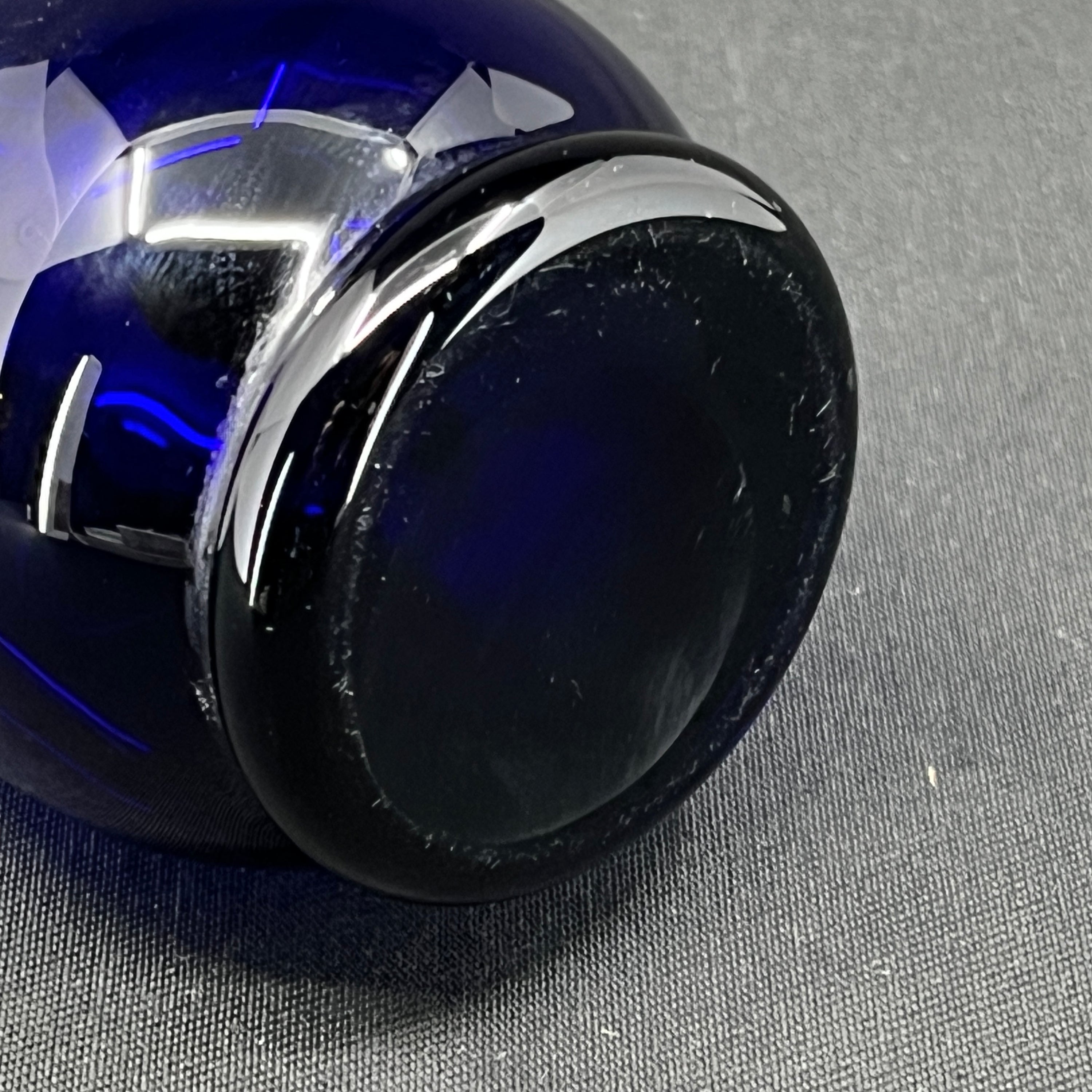 Blå flødekande fra Holmegaard, 11 cm.