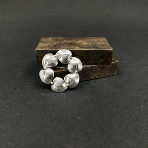 Silver brooch by N. E. From with amber