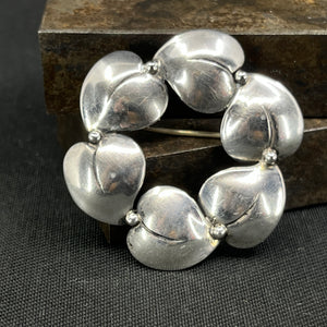 Silver brooch by N. E. From with amber