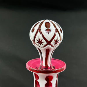 English carafe in cranberry glass from the 1860s