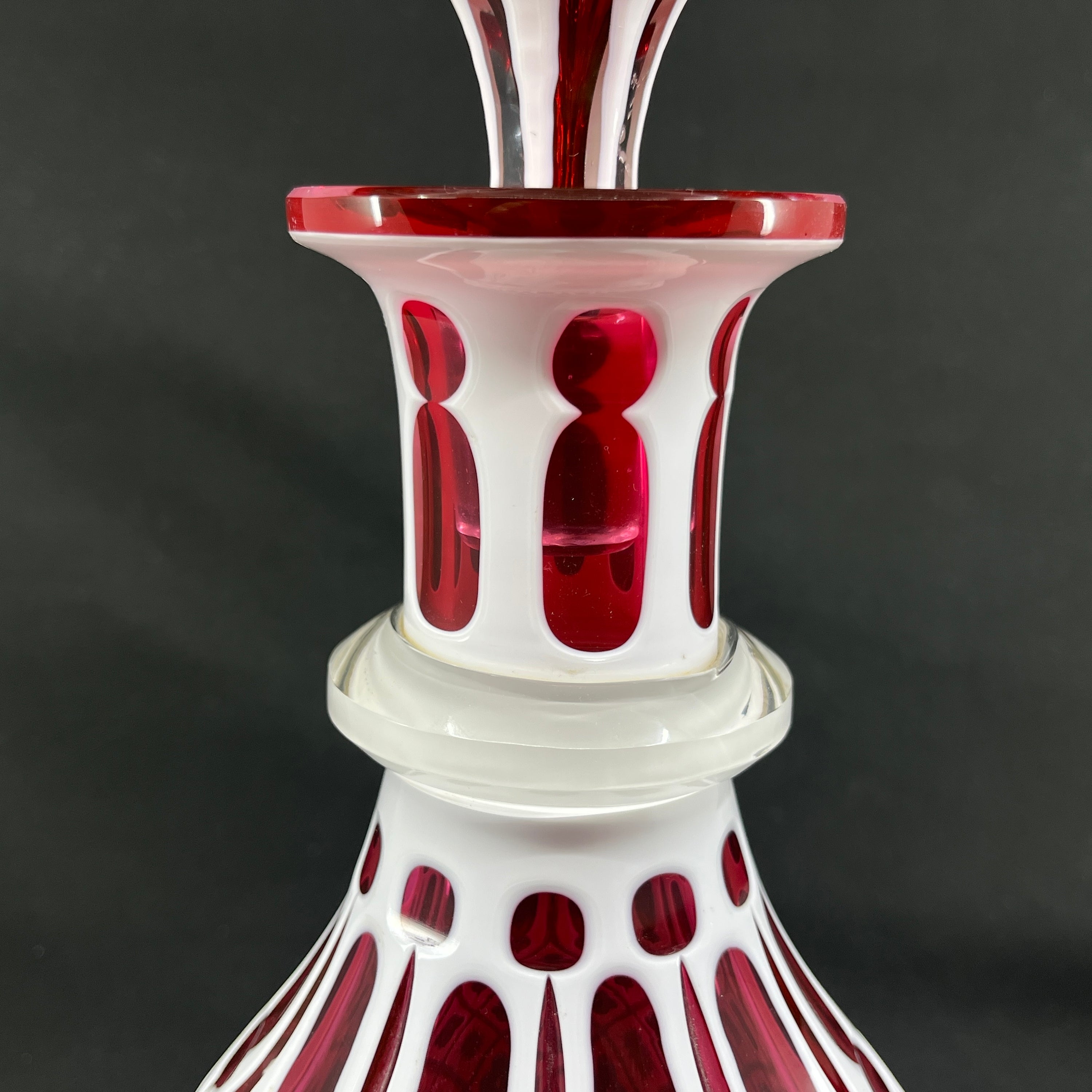 English carafe in cranberry glass from the 1860s