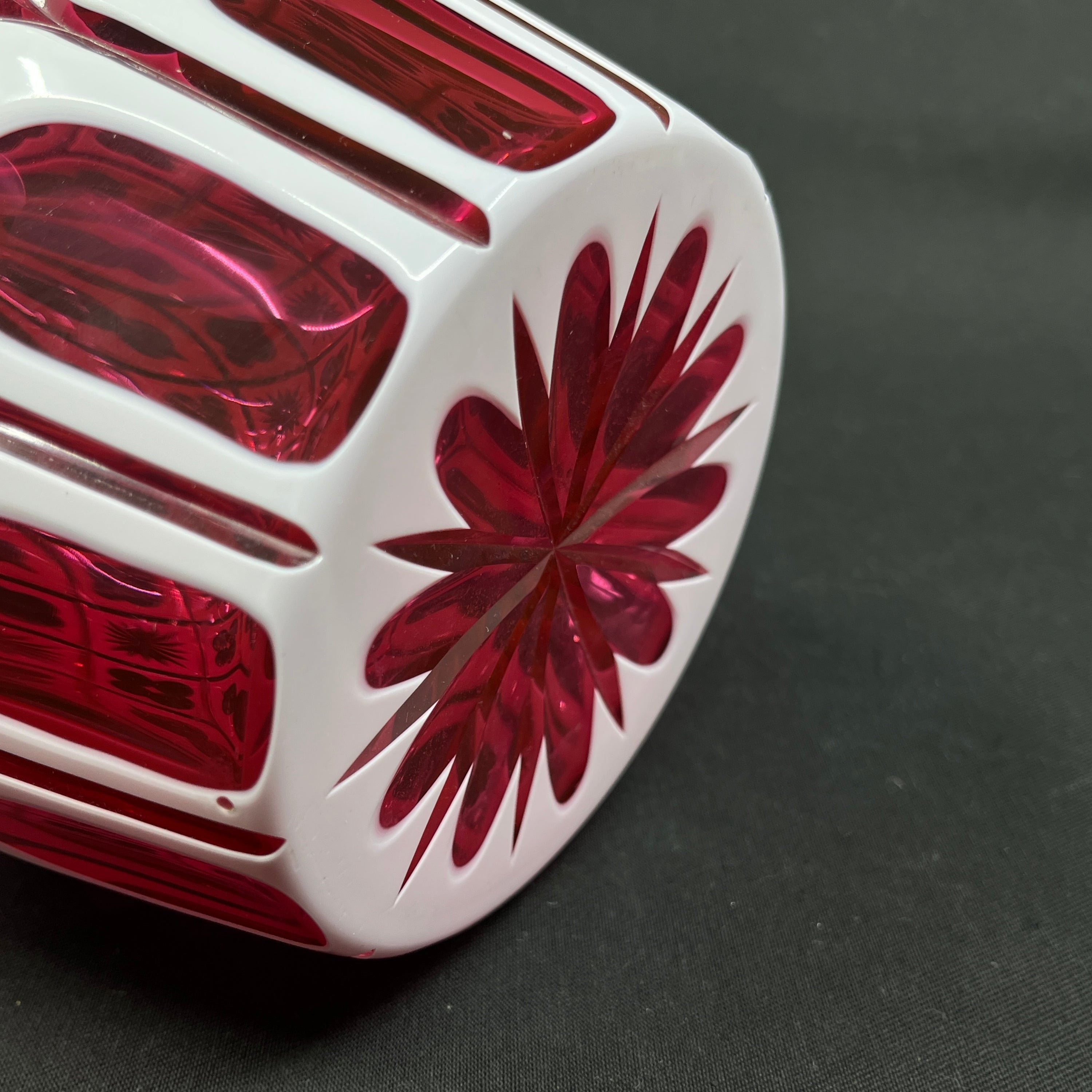 English carafe in cranberry glass from the 1860s