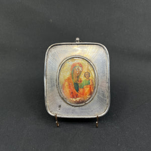 Russian icon in silver from 1872